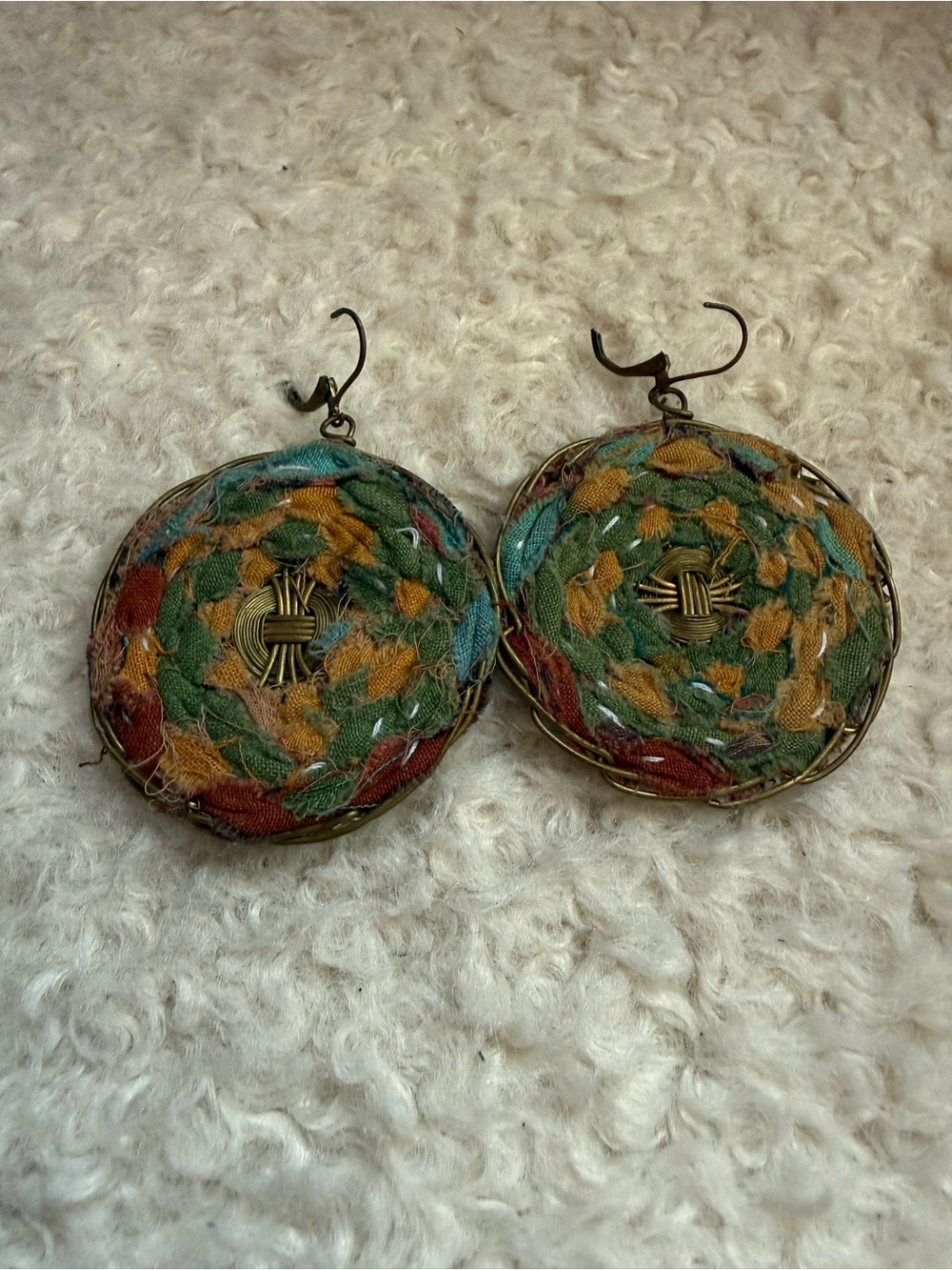 3/$20. Handwoven Multicolor Round Drop Earrings